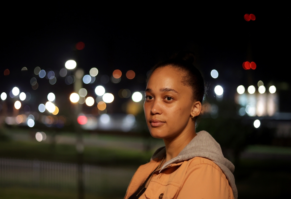 Danielle Boyles, a preschool teacher who was helped by Sami al-Gada and Hassan Tibwa, back in Durban, South Africa, May 2, 2023. (Sandile Ndlovu/The New York Times)