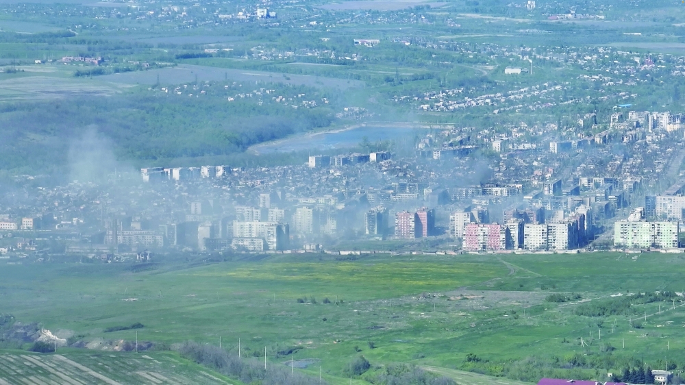 Smoke erupts following a shell explosion, amid Russia's attack on Ukraine, in Bakhmut, Donetsk region. — Reuters 