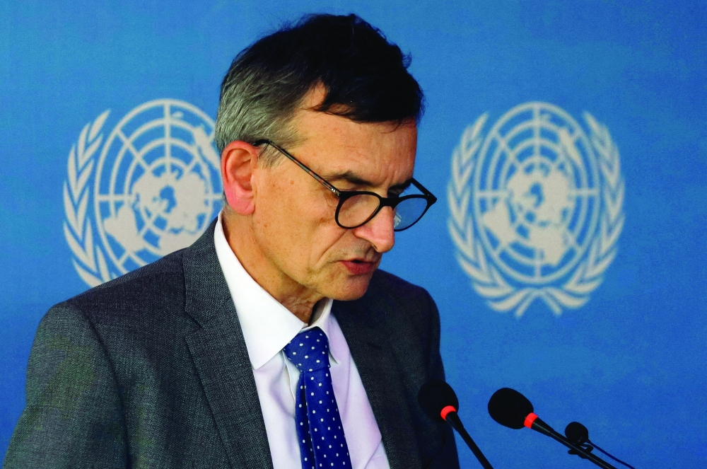 UN Special Representative in Sudan Volker Perthes speaks during a news conference in Khartoum, Sudan. - Reuters