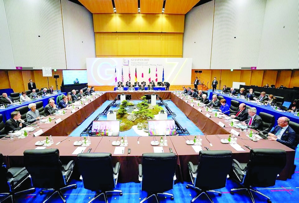 The G7 Finance Ministers and Central Bank Governors’ Meeting opening session starts at International Conference Room of Toki Messe in Niigata, northern Japan. — Reuters