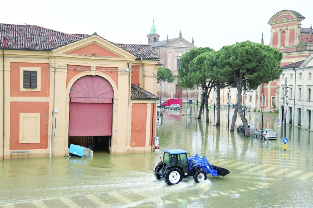 View shows a flooded street after heavy rains hit Italy's Emilia Romagna region, in Lugo, Italy. - Reuters