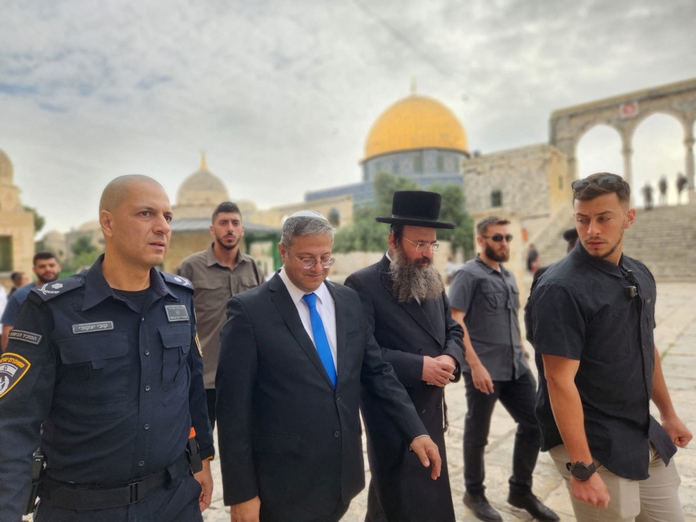 Israeli National Security Minister Itamar Ben-Gvir visits Al-Aqsa compound in Jerusalem's Old City. — Reuters 