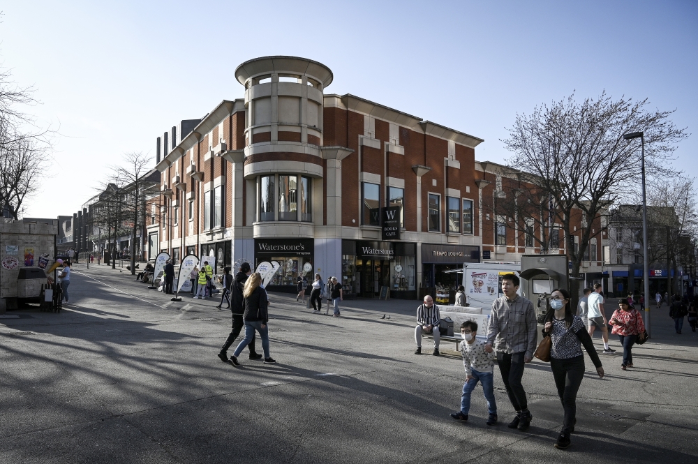 Sutton High Street, now home to a number of Hong Kong families, in southwest London, March 26, 2022. (Mary Turner/The New York Times)