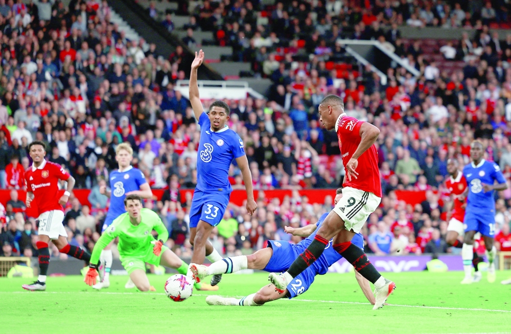 Manchester United's Anthony Martial scores their second goal REUTERS