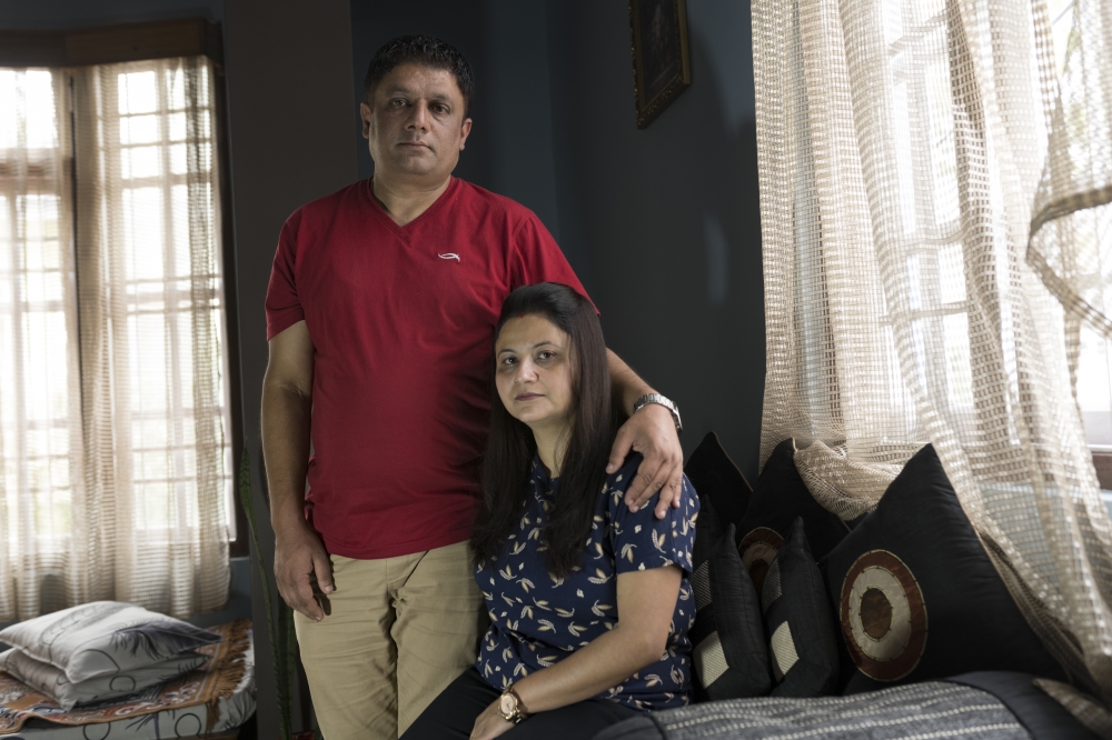 Yogesh Sharma and Rupa Sharma at their home in Namchi, in the Himalayan state of Sikkim, India, on April 30, 2023. (Smita Sharma/The New York Times)