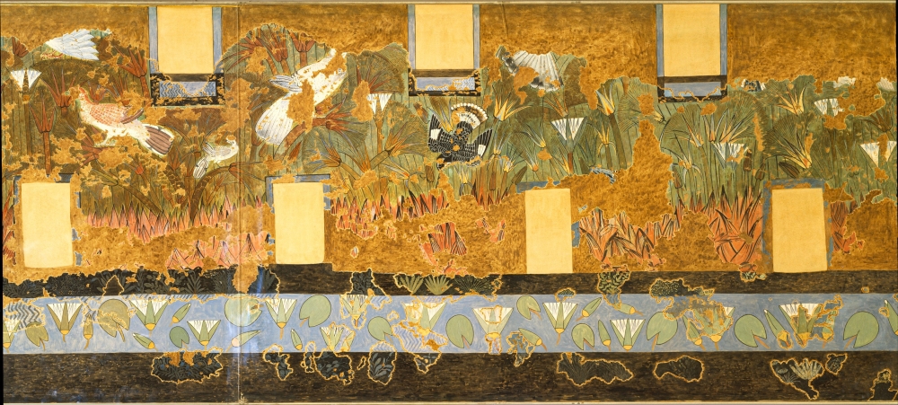 A facsimile painting by Nina de Garis Davies of a 3,300-year-old Egyptian mural from the North Palace at Amarna. (Metropolitan Museum of Art via The New York Times)
