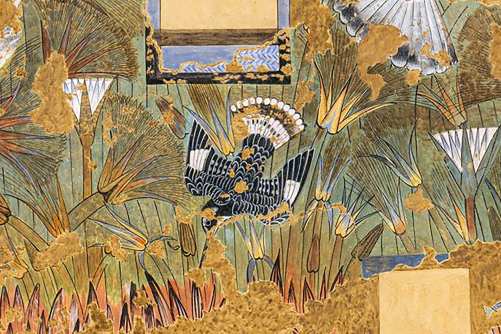 A plummeting plumage in the facsimile painting by Nina de Garis Davies of a 3,300-year-old Egyptian mural from the North Palace at Amarna. (Metropolitan Museum of Art via The New York Times)