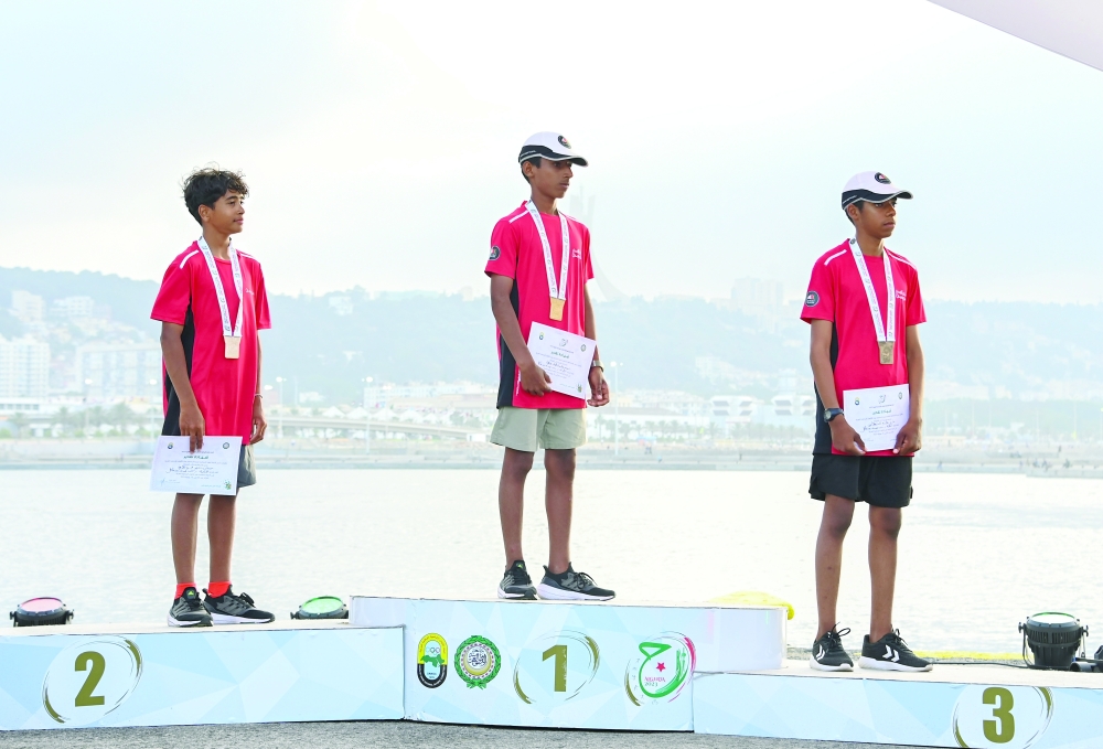 Winners of the Optimist class - 1st, 2nd and 3rd (Top 3).