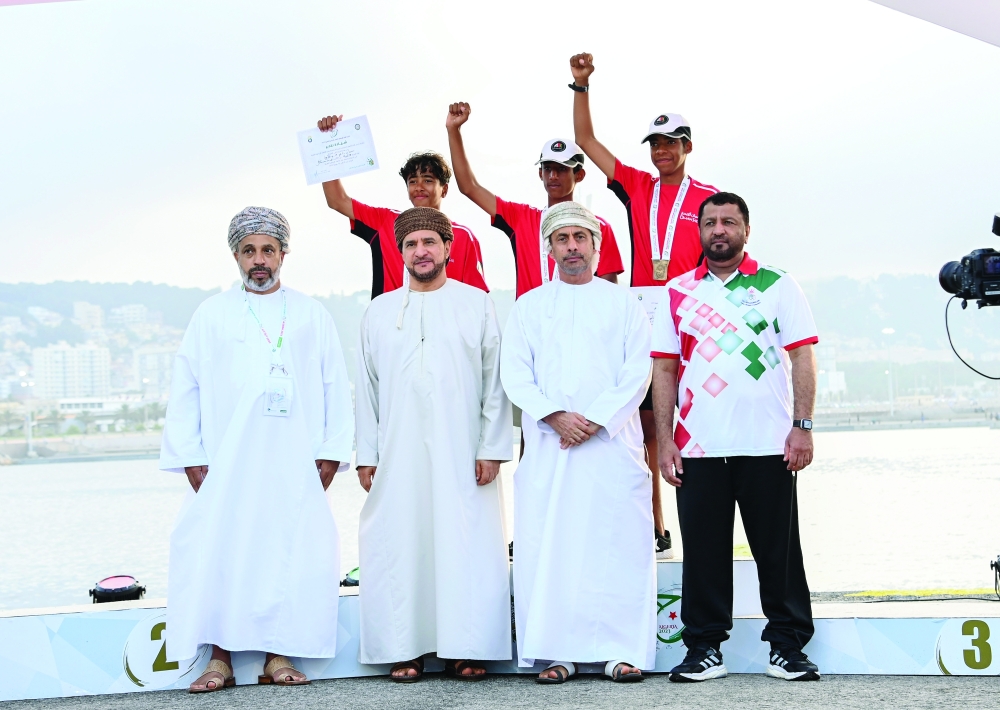 Winners of the Optimist class - 1st, 2nd and 3rd (Top 3). 