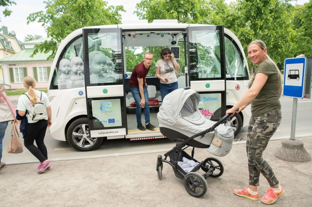 A self-driving bus being tested in Tallinn, Estonia.
