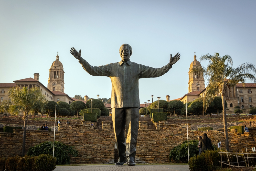 South Africa’s largest monument to Nelson Mandela, a 30-foot bronze state in Pretoria, the country’s executive capital. (Gulshan Khan/The New York Times)