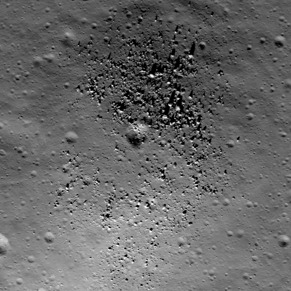 A dome in the Compton-Belkovich region of the moon which researchers believe has volcanic origins. (NASA/GSFC/Arizona State University via The New York Times)