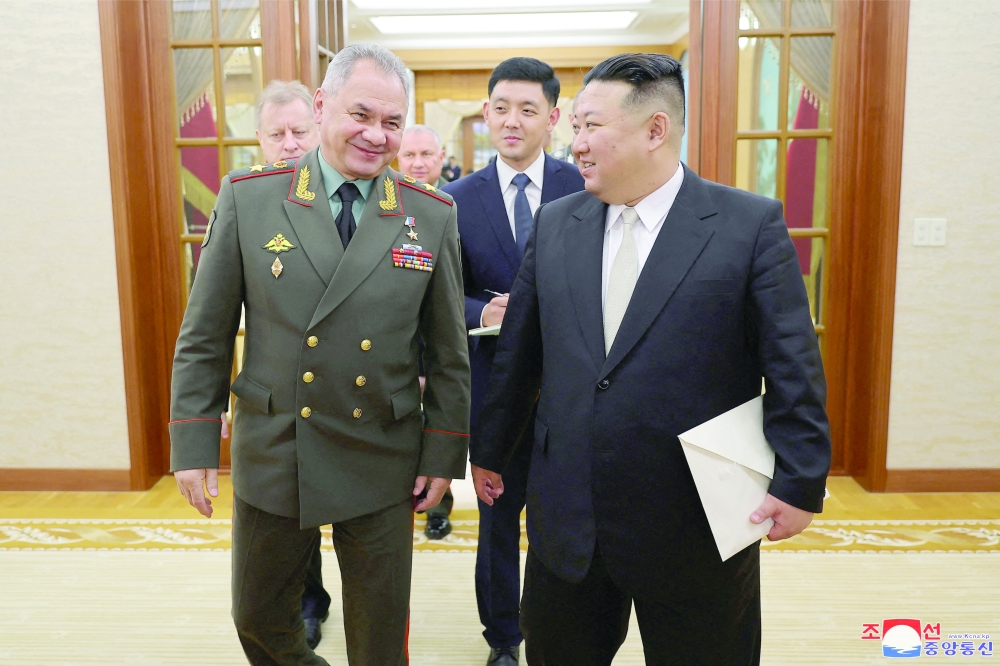 North Korean leader Kim Jong Un meets with Russia's Defence Minister Sergei Shoigu — AFP