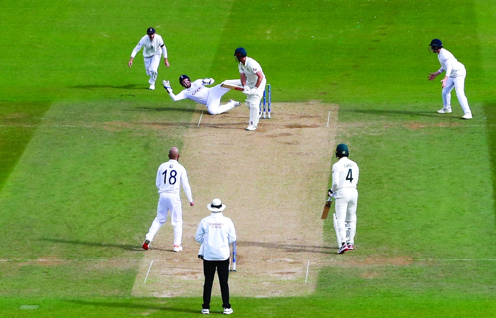 England's Jonny Bairstow takes a catch to dismiss Australia's Mitchell Marsh off the bowling of England's Moeen Ali Action Images via Reuters