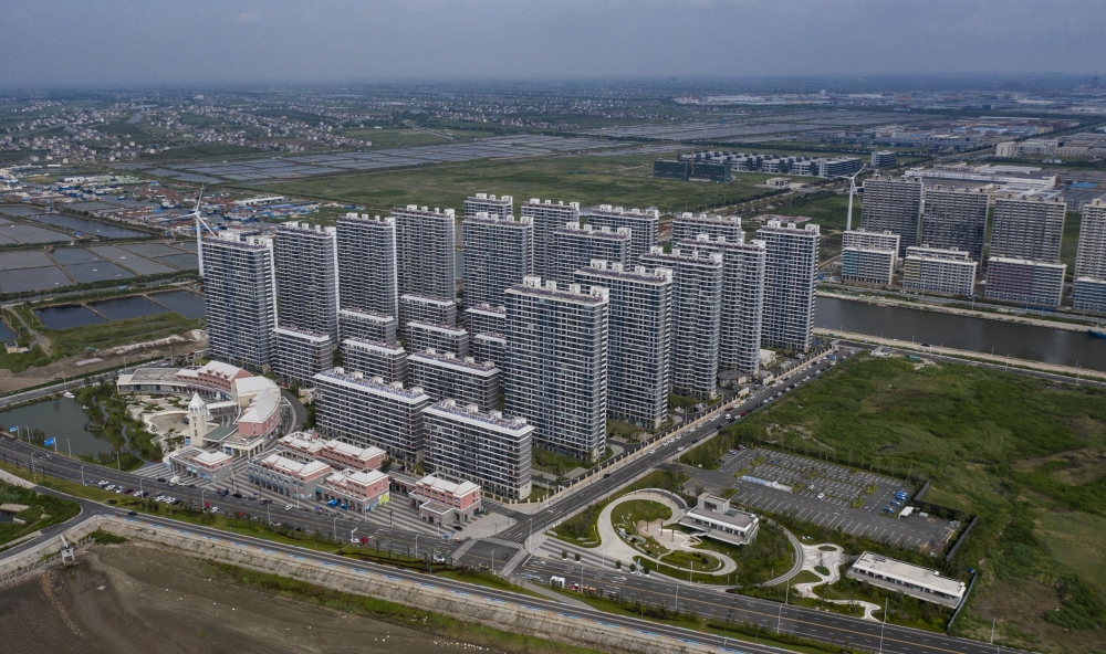 An aerial view of the Ten Mile Bay residential project by Country Garden, a real estate giant that is anticipating a loss of as much as $7.6 billion in the first half of the year, in Nantong, China, Aug. 19, 2023. (Qilai Shen/The New York Times)
