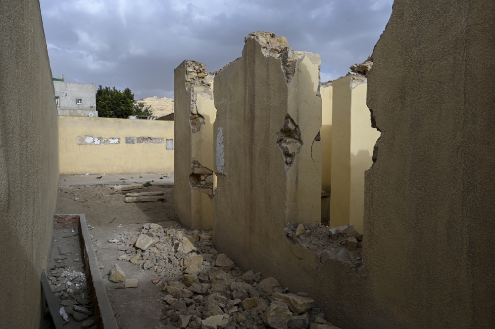  Little more than rubble remains of a mausoleum in a cemetery in Cairo’s famed City of the Dead, on Feb. 3, 2022. (Heba Khamis/The New York Times)