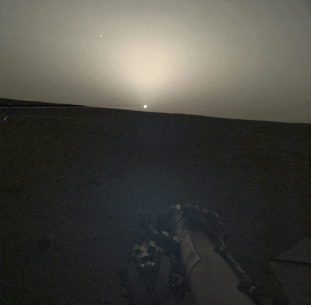 Sunset on Mars, captured by the Mars InSight lander in 2022. (NASA/JPL-Caltech via The New York Times)