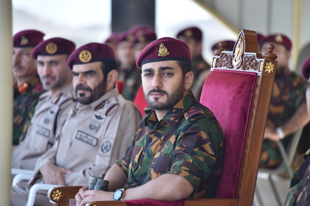 HH Sayyid Theyazin bin Haitham al Said, Minister of Culture, Sports and Youth, attended the final practical demonstration of the Omani-Qatari joint security drill Falcon Eye 