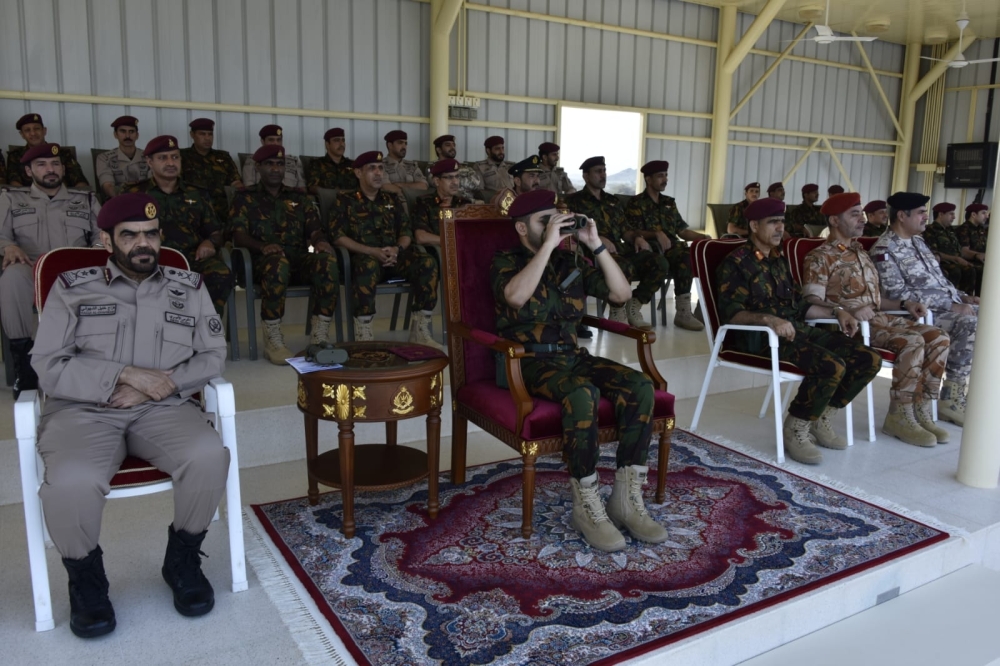 HH Sayyid Theyazin bin Haitham al Said, Minister of Culture, Sports and Youth, attended the final practical demonstration of the Omani-Qatari joint security drill Falcon Eye 