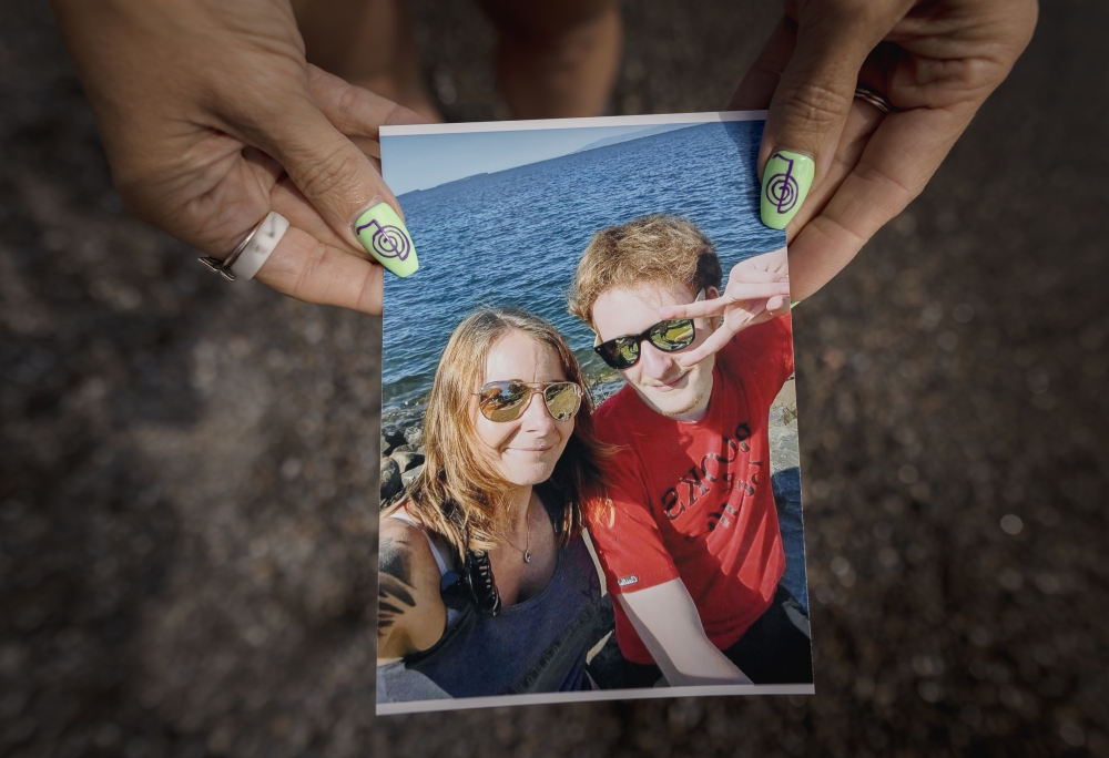 A 2022 photograph of Kim Prosser and her late son, Ashtyn, less than a year before he died by suicide at 19, in Wheatley, Ontario, Canada on Sept. 15, 2023. (Tara Walton/The New York Times)