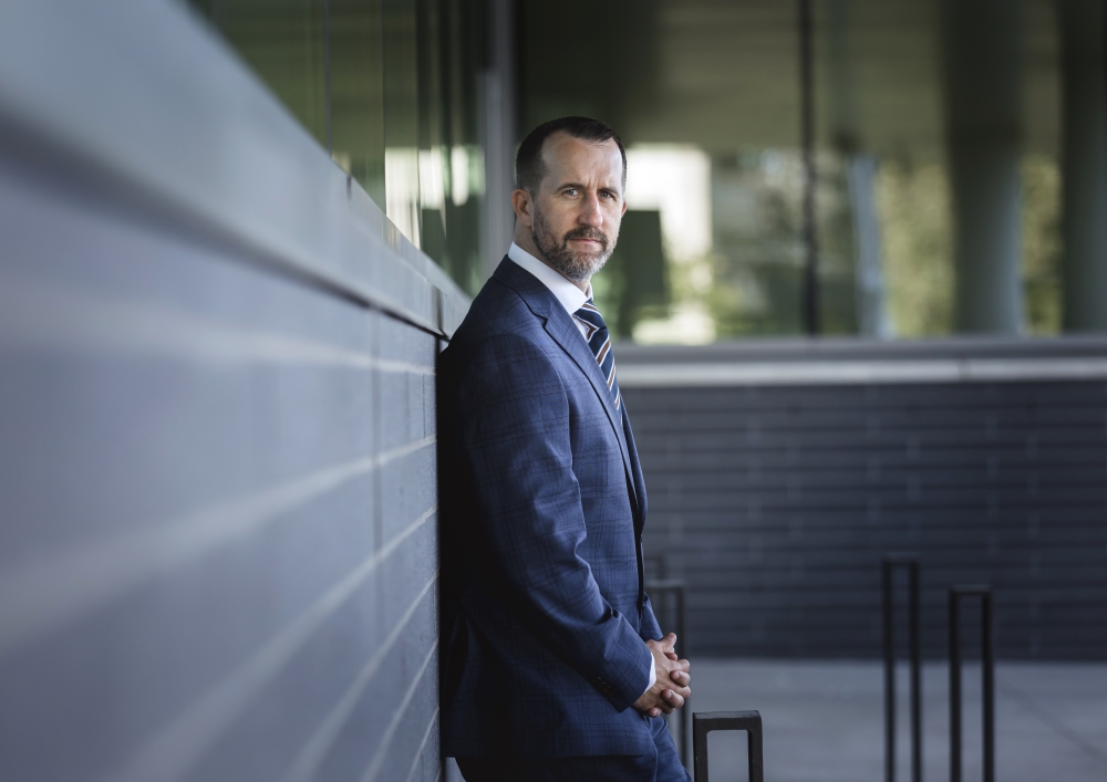 Dr. Tyler Hickey, a forensic pathologist who helped detect a cluster of 25 cases of intentional poisoning using toxic salts, in Toronto on Sept. 19, 2023. (Tara Walton/The New York Times)