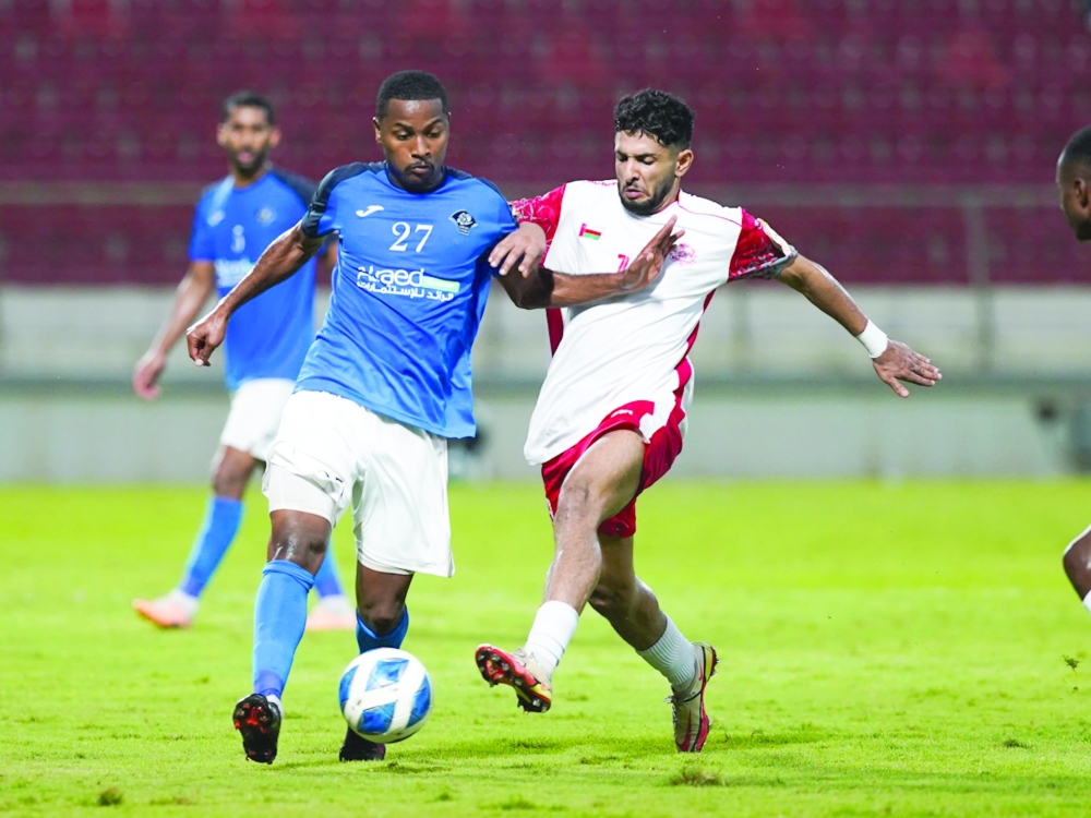 Dhofar V Al Shabab match at Al Saada Stadium in the sixth week of Omantel League