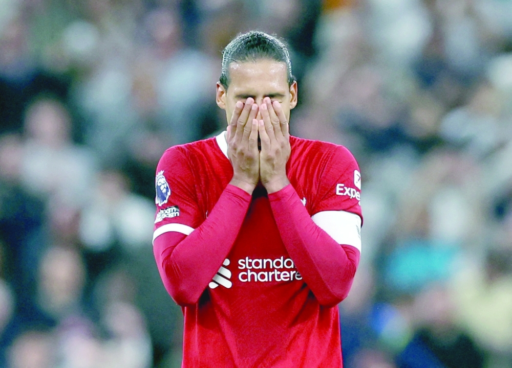Liverpool's Virgil van Dijk looks dejected after the match. — Reuters