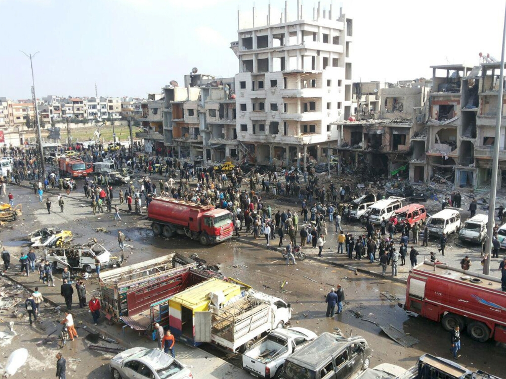 The attack that targeted the graduation ceremony of students at the Military College in the city of Homs