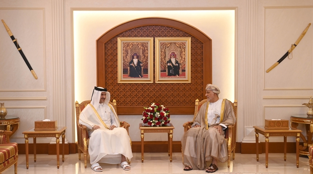 HH Sayyid Shihab bin Tarik al Said, Deputy Prime Minister for Defence Affairs, receives Shaikh Jassim bin Abdulrahman al Thani, Ambassador of Qatar to the Sultanate of Oman