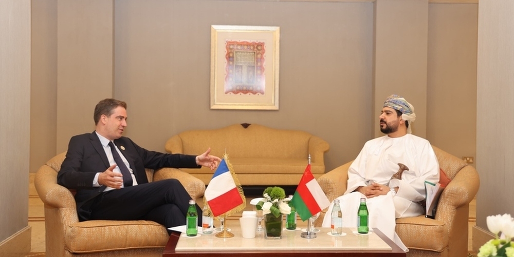 Qais Mohammed al Yousef, Minister of Commerce, Industry and Investment Promotion, met Olivier Bechet, Minister Delegate for Foreign Trade, Economic Attractiveness and French Nationals Abroad