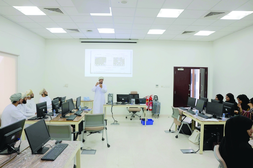 Workshop as part of the hackathon at the Nizwa Cultural Centre in Nizwa on Tuesday.