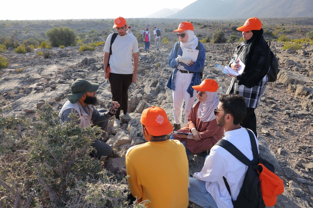 Participants of the 8th Geo Challengers competition in Al Jabal Al Akhdar.