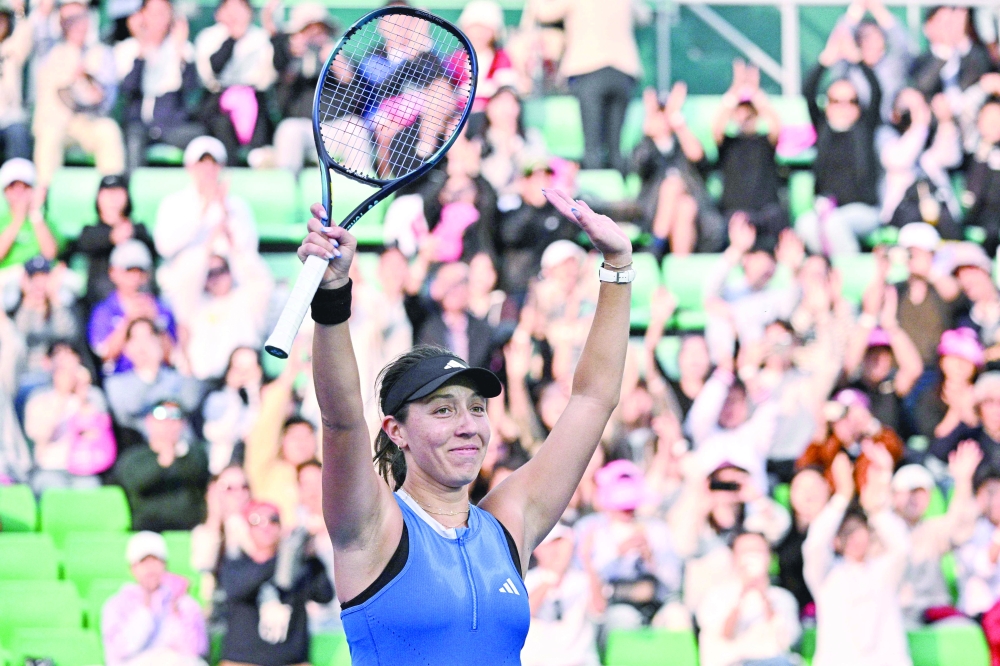 USA's Jessica Pegula celebrates victory after winning against China's Yuan Yue.—AFP

