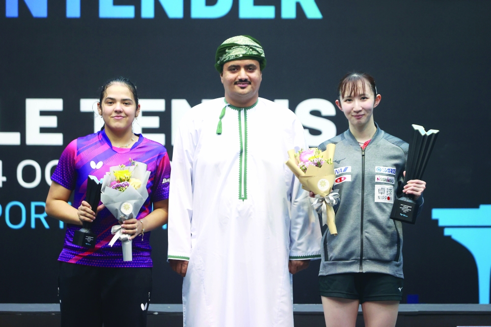 
Women's Singles winners at the Sultan Qaboos Sport Complex podium