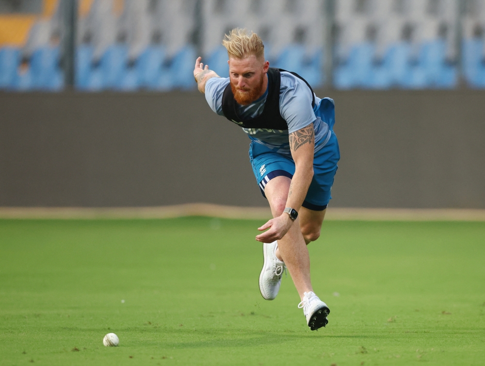 Cricket - ICC Cricket World Cup 2023 - England Practice - Wankhede Stadium, Mumbai, India - October 19, 2023 England's Ben Stokes during practice REUTERS/Andrew Boyers
