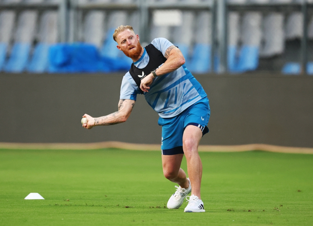Cricket - ICC Cricket World Cup 2023 - England Practice - Wankhede Stadium, Mumbai, India - October 19, 2023 England's Ben Stokes during practice REUTERS/Andrew Boyers
