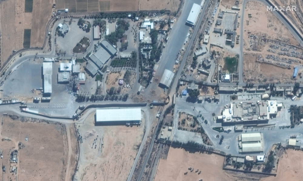 A satellite image shows the Gaza side of Rafah crossing, 