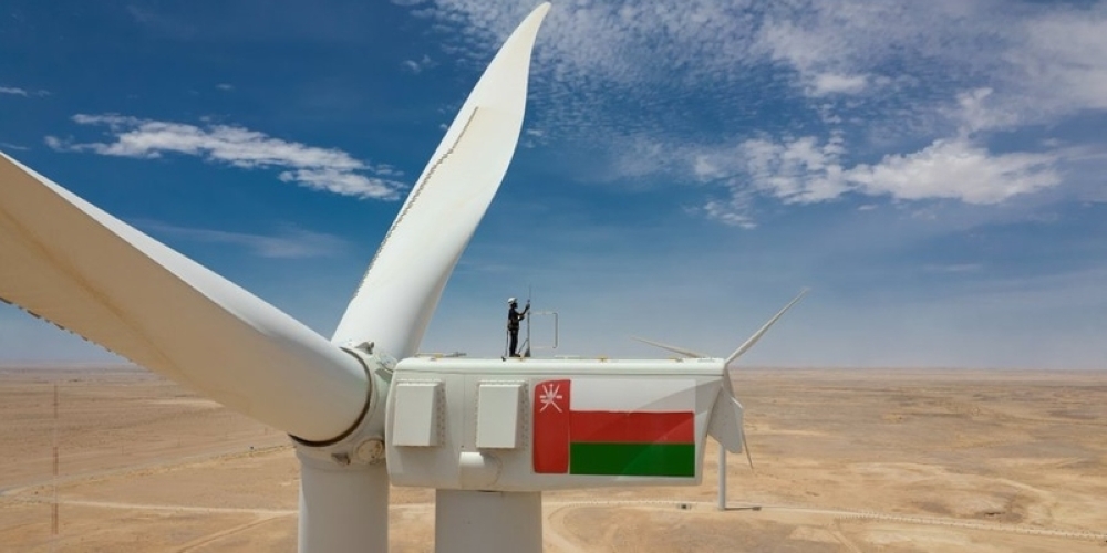 Wind turbines in south of Oman