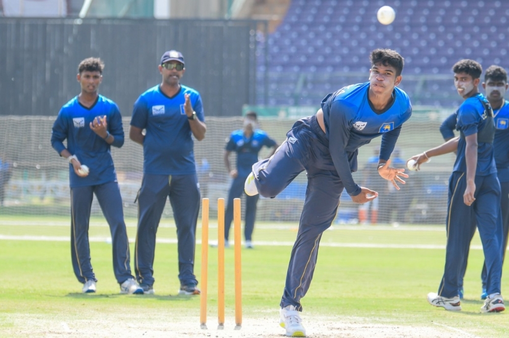 Sri Lanka players in action in match against Netherlands