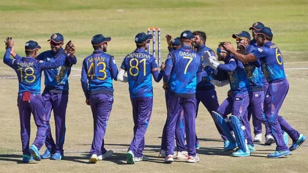 Sri Lanka team celebrate after win against  Netherlands