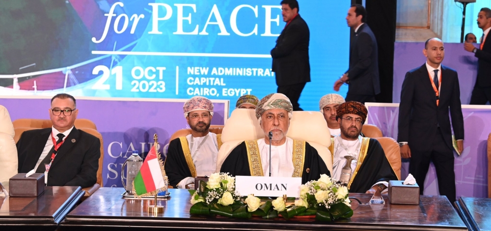HH Sayyid Shihab bin Tarik al Said chaired the Sultanate of Oman’s delegation at Cairo Summit for Peace.