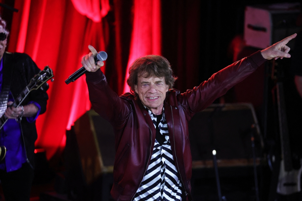 Member of the Rolling Stones Mick Jagger performs during a private record release party of their new album "Hackney Diamonds" in New York City, U.S., October 19, 2023. REUTERS/Shannon Stapleton
