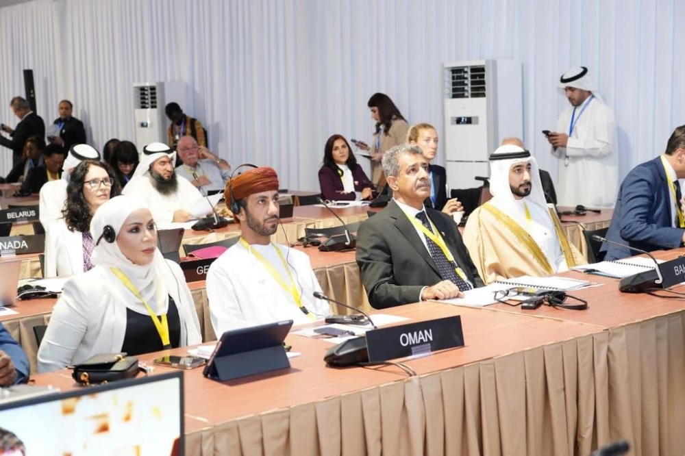 Delegation from the Council of Oman taking part in the , under the leadership of Sheikh Dr Al Khattab bin Ghaleb Al Hinai, Chairman of the Council of State