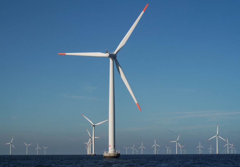 A view of the turbines at Orsted's offshore wind farm near Nysted _Reuters