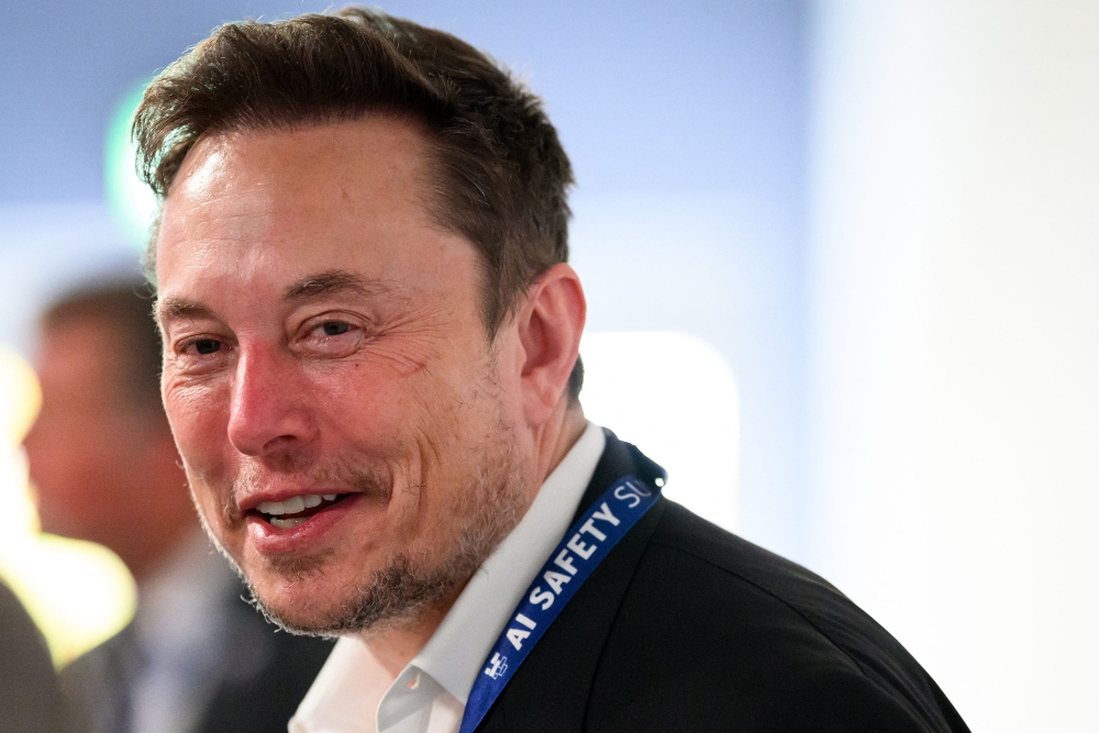 Elon Musk at the UK Artificial Intelligence (AI) Safety Summit at Bletchley Park, in central England, on Thursday. — AFP