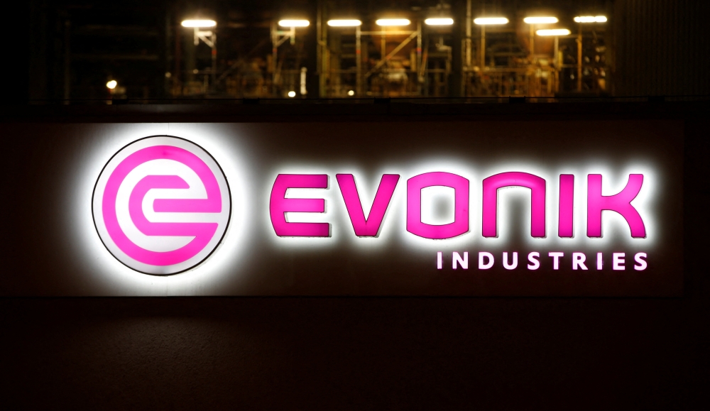 The logo of German specialty chemical company Evonik Industries AG is pictured at their plant in Bitterfeld_ Reuters 