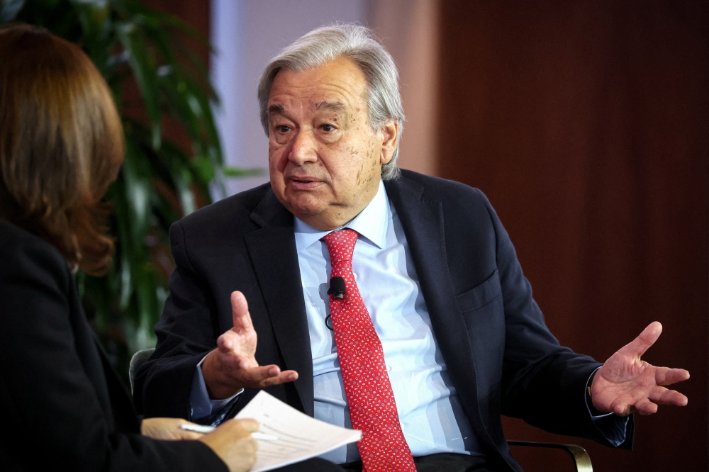United Nations Secretary-General Antonio Guterres speaks at the ReutersNEXT Newsmaker event in New York City, New York, U.S., December 8, 2023. REUTERS/Brendan McDermid