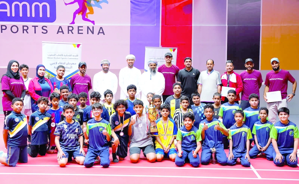 The students after the selection trials for badminton tournament.