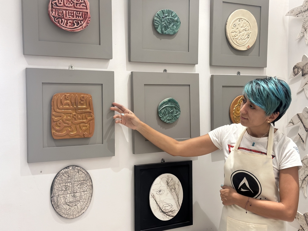 Shima displays coins made of ceramic
