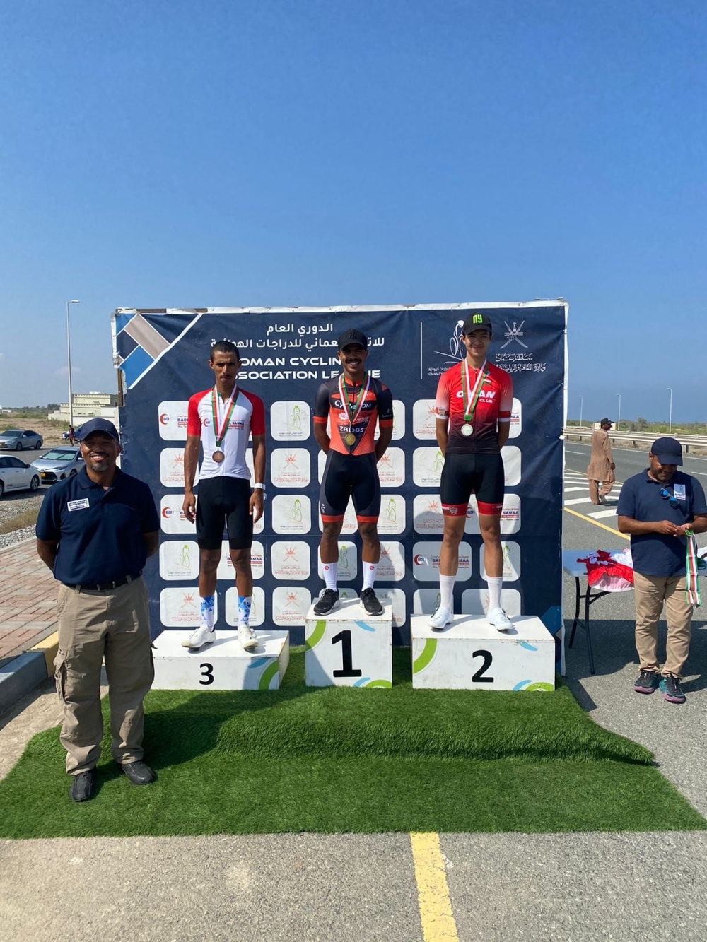 OCA League Race 3 U23 category top three.